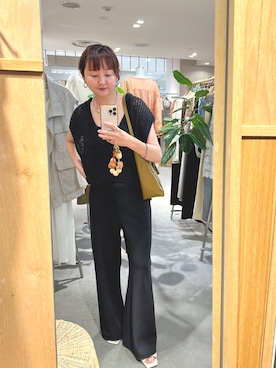 「黒」｜「アイテム（ベスト）」を使った、MURATA_157cmさん（レディース・157cm）の夏コーディネート