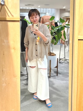 「アイテム（カーディガン/ボレロ）」を使った、MURATA_157cmさん（レディース・157cm）の夏コーディネート