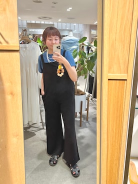 「アイテム（サロペット/オーバーオール）」を使った、MURATA_157cmさん（レディース・157cm）の夏コーディネート