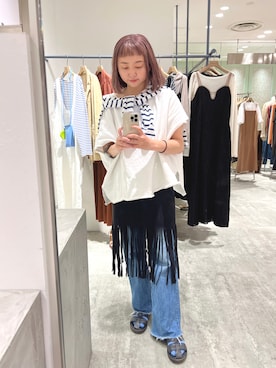 SHENERYフェイクスエードフリンジスカート