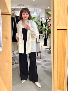 「SHENERY（シーナリー）のシアーウォッシャブルジャケット（テーラードジャケット、ホワイト系）」を使った、MURATA_157cmさん（レディース・157cm）の春コーディネート