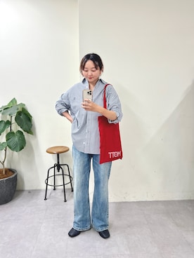 「ギンガムチェックシャツ」｜MURATA_157cmさん（レディース・157cm）の秋コーディネート