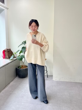 「グレーパンツ」｜MURATA_157cmさん（レディース・157cm）の秋コーディネート