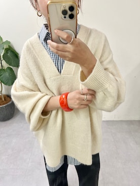 「ギンガムチェックシャツ」｜MURATA_157cmさん（レディース・157cm）の秋コーディネート