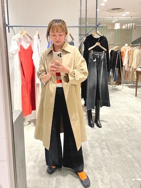 「SHENERY（シーナリー）のアイテム（ステンカラーコート）」を使った、MURATA_157cmさん（レディース・157cm）の春コーディネート