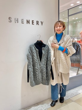 「SHENERY（シーナリー）のアイテム（モッズコート）」を使った、MURATA_157cmさん（レディース・157cm）の秋コーディネート