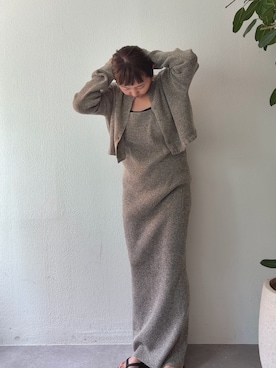 「SHENERY（シーナリー）の【SET UP 】メランジキャミワンピース（ワンピース、グレー系）」を使った、MURATA_157cmさん（レディース・157cm）の夏コーディネート