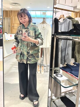 「ミリタリーコーデ」｜「アイテム（ジャケット/アウター）」を使った、MURATA_157cmさん（レディース・157cm）の春コーディネート