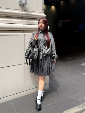 「DIESEL（ディーゼル）のアイテム（シャツ/ブラウス）」を使った、Ariaさん（レディース・156cm）の秋コーディネート