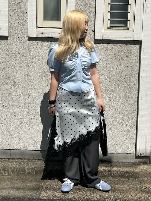 LACーVERT スカート アシンメトリーサテンドットスカート : ZOZOTOWN