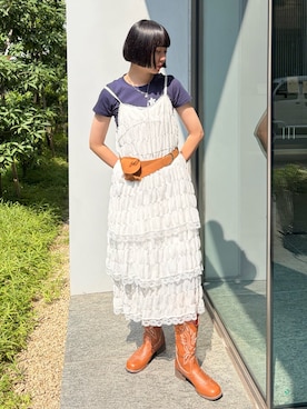 「LAC-VERT（ラック・ヴェール）のアイテム」を使った、lacvert_officialさん（レディース・162cm）の夏コーディネート