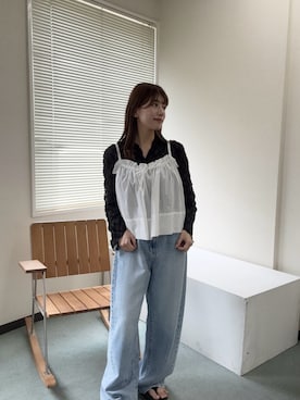 「URBAN RESEARCH DOORS（アーバンリサーチドアーズ）のアイテム（デニムパンツ）」を使った、mikuさん（レディース・153cm）の夏コーディネート