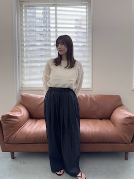 「URBAN RESEARCH DOORS（アーバンリサーチドアーズ）の2wayメッシュプルオーバー（ニット/セーター、ホワイト系）」を使った、mikuさん（レディース・153cm）の夏コーディネート