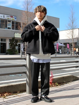 「SENSE OF PLACE by URBAN RESEARCH（センスオブプレイスバイアーバンリサーチ）のアイテム（ブルゾン）」を使った、なかやんさん（メンズ・166cm）の冬コーディネート