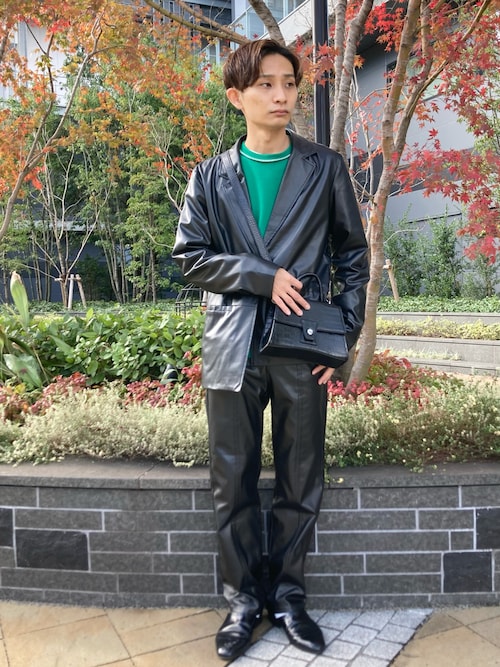 【関税込み】Miaou グリーン Rex フェイクレザー パンツ セール】※※【 選べる5サイズ ／ 5色展開 】フェイクレザー