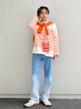 「グラデーションデニム」｜「アイテム（その他）」を使った、なかやんさん（メンズ・166cm）の冬コーディネート