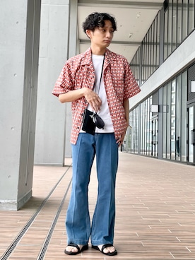 「フレアデニム」｜なかやんさん（メンズ・166cm）の春コーディネート
