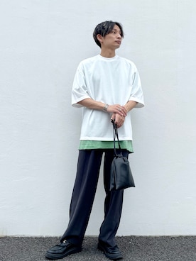 「SMELLY（スメリー）のアイテム（バッグ）」を使った、なかやんさん（メンズ・166cm）の夏コーディネート