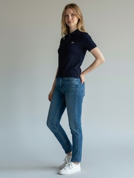 「LACOSTE（ラコステ）のアイテム（ポロシャツ）」を使った、UNSTOAスタッフさん（メンズ・181cm）の夏コーディネート
