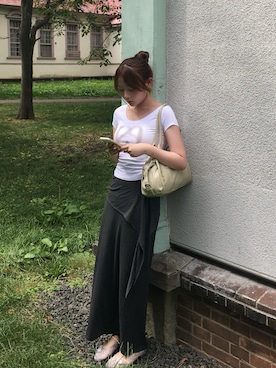 「GENERAL IDEA（ジェネラルアイデア）のアイテム」を使った、リノさん（レディース・158cm）の夏コーディネート
