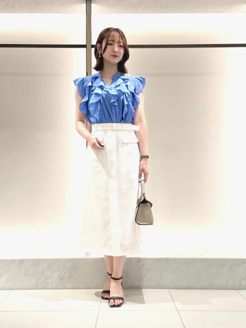 ANAYI（アナイ） スカート スラブオックスベルト付きAライン スカート