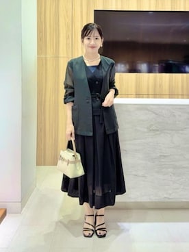 「ANAYI（アナイ）の淡水ケシパールネックレス（ネックレス、ホワイト系）」を使った、 ANAYI　ショップスタッフさん（レディース・163cm）の夏コーディネート