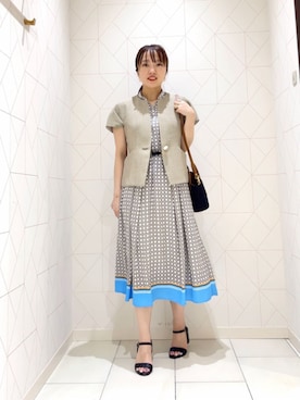 ANAYI（アナイ）の「リネンオックススラッシュネックワンピース