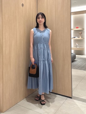 ANAYI（アナイ）の「ツイルプリーツキャミ ワンピース（ワンピース
