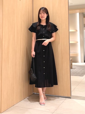 アナイ　バックサテンプリーツ　ワンピース ANAYI（アナイ）の「バックサテンプリーツ ワンピース（ワンピース