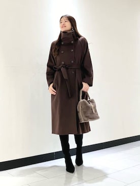 「ANAYI（アナイ）の淡水バロックパールイヤリング（イヤリング、ホワイト系）」を使った、 ANAYI　ショップスタッフさん（レディース・162cm）の秋コーディネート
