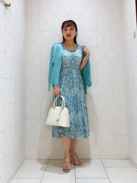 ANAYI（アナイ）の「シアー配色リブクルーネック カーディガン