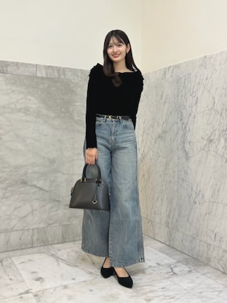 「ANAYI(アナイ)の◇ラウンドミニハンドバッグ(ハンドバッグ)」を使った、 ANAYI ショップスタッフさん(レディース・161cm)の秋コーディネート