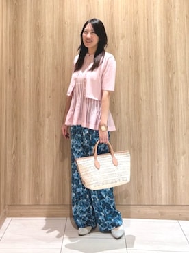 ANAYI（アナイ）の「シアー配色リブクルーネック カーディガン