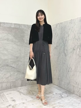 ANAYI（アナイ）の「バックサテンプリーツ ワンピース（ワンピース