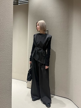「SHENERY（シーナリー）の【SET UP】グレンチェックベスト（ベスト、グレー系）」を使った、sona_167cmさん（レディース・167cm）の秋コーディネート