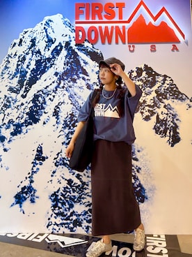 「FIRST DOWN（ファーストダウン）のアイテム（トップス）」を使った、ファーストダウン＠オオノさん（レディース・152cm）の夏コーディネート