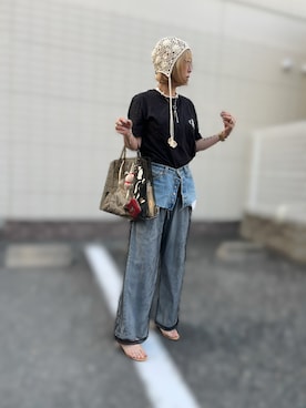 「Calvin Klein（カルバン・クライン）のアイテム」を使った、Nicoさん（レディース・166cm）の夏コーディネート