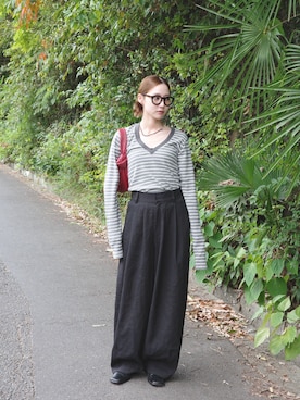 「UNTISHOLD（アンチショルド）のアイテム」を使った、梨花さん（レディース・150cm）の夏コーディネート