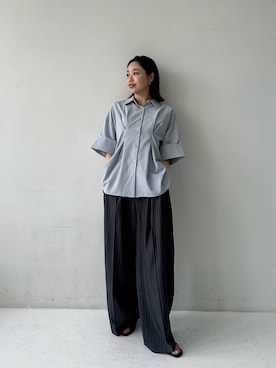「 hellam（へラム）のアイテム（トップス）」を使った、hellamさん（レディース・155cm）の夏コーディネート