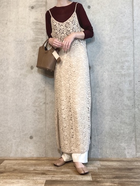 Amiur（エミレ）の「arrange lace cami ops（ワンピース）」 - WEAR