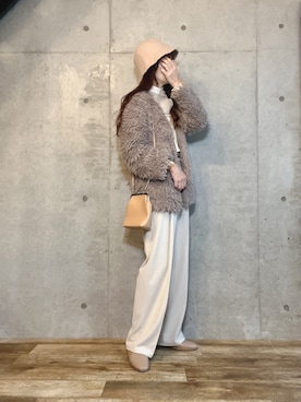 「AS KNOW AS plus（アズノゥアズプラス）のアイテム（ジャケット/アウター）」を使った、エリーさん（レディース・163cm）の冬コーディネート