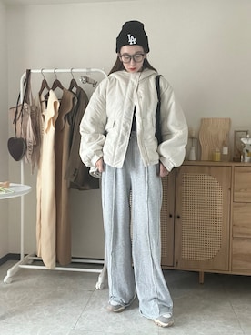 「アイテム（ブルゾン）」を使った、エリーさん（レディース・163cm）の秋コーディネート