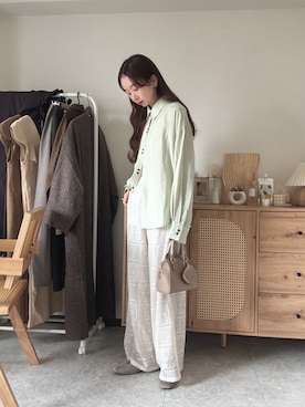 「Honeys（ハニーズ）のアイテム」を使った、エリーさん（レディース・163cm）の春コーディネート