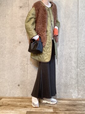 「select MOCA（セレクトモカ）のアイテム（モッズコート）」を使った、エリーさん（レディース・163cm）の秋コーディネート