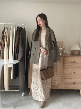 「Bab（バブ）のアイテム」を使った、エリーさん（レディース・163cm）の春コーディネート