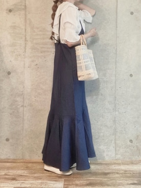 「Amiur（エミレ）のアイテム（帽子）」を使った、エリーさん（レディース・163cm）の夏コーディネート