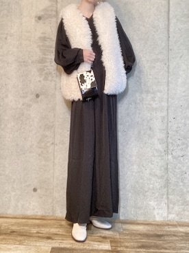 「corners」｜「アイテム（その他アウター）」を使った、エリーさん（レディース・163cm）の冬コーディネート