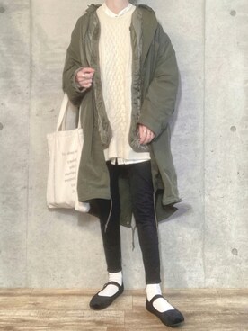 「秋トレンド2021」｜「アイテム（モッズコート）」を使った、エリーさん（レディース・163cm）の秋コーディネート