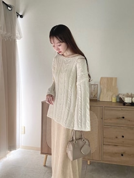 「アイテム（ニット/セーター）」を使った、エリーさん（レディース・163cm）の夏コーディネート