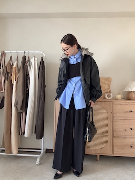 「GeeRA（ジーラ）のアイテム」を使った、エリーさん（レディース・163cm）の秋コーディネート